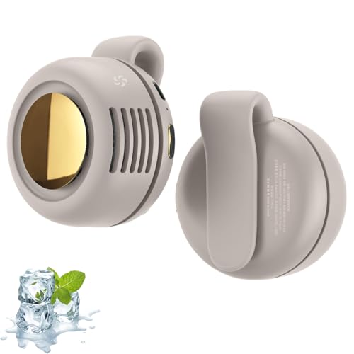 Mini ventilador silencioso portátil sin aspas con clip, mini ventilador eléctrico silencioso portátil sin aspas, adecuado para exteriores, viajes y oficina, accesorios de viaje (blanco)