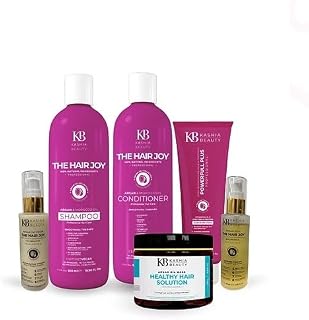 KASHIA BEAUTY Curls Collection Kit with Argan Oil – 5-Piece Curly Hair Care Set – Sulfate & Paraben Free – Enhances Curl Definition Hydration Elasticity & Shine – Salon-Quality Results
