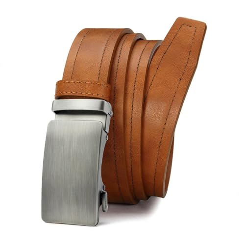 Men's Metal Automatic Buckle Belt, Pu Leather Belt, Suitable For Business Casual Wear 40Akk679w-Ta 135cm2