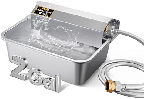Automatic Dog Water Dispenser, 2 Gallons 304 Stainless Steel Larg...