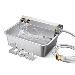 Automatic Dog Water Dispenser, 2 Gallons 304 Stainless Steel Large Dog Water Bowl Dispenser for Indoor/Outdoor, Pet & Livestock Water Feeder, Auto Fill, Fits GHT 3/4″ Faucet, Easy to Clean