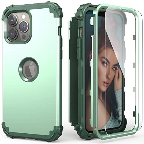Coque iPhone 13 Pro Max silicone et polycarbonate rigide vert menthe