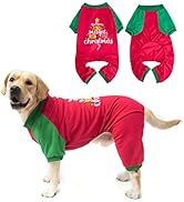 FATCOOLGOO Christmas Dog Pajamas for Medium Large Dogs - Super Soft Stretchy Warm Pet Jumpsuit fo...