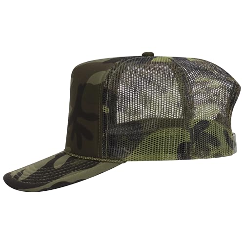 Image of OTTO Polyester Foam Front 5 Panel High Crown Mesh Back Trucker Hats in 97, Bulk, Wholesale