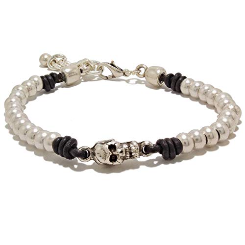 Handmade Leather Bracelet with Skull Handmade Leather Bracelet with Skull
