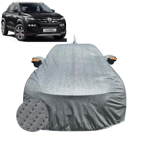 Image of Car Cover for Renault Kiger (2021-2026) | 100% Waterproof Cover with Antenna & Reflective Mirror Pockets | Dustproof, Scratchproof, Heatproof Kiger Car Cover |Soft Cotton Lining| Grey