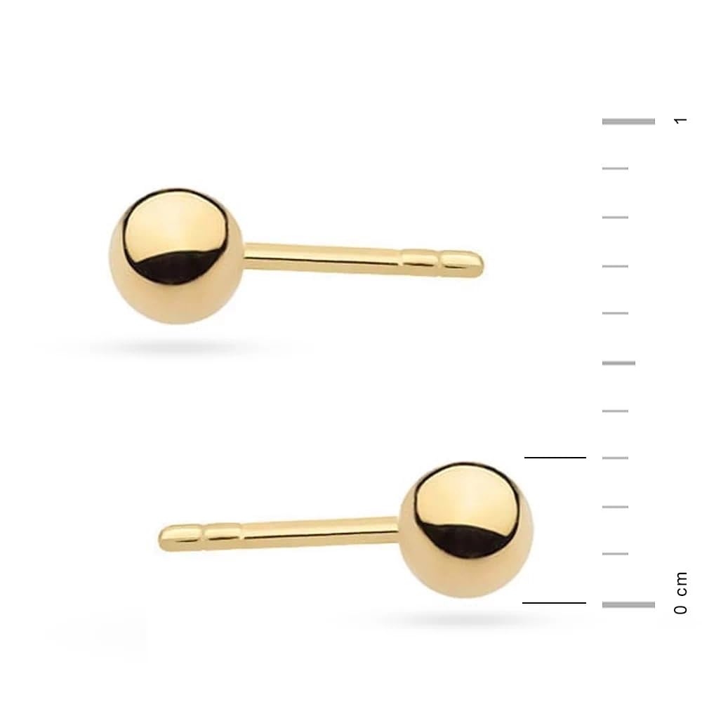 MARKO Ohrstecker aus 14K Echtgold 585 – Runde Gold Ohrringe Damen 3mm – Hochwertige Goldqualität – Elegante Kugel Ohrstecker in Größen von 3mm bis 8mm – Schmuck Gold Damenohrringe für Frauen & Mädchen