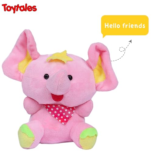 Image of TOYTALES Stuffed Flora Elephant Cute Hanging Plush Soft Toy for Girls & Boys | Stuffed Animal Soft Toy for Kids| Small Size Cute Plush Huggable Toy (Color May Vary)