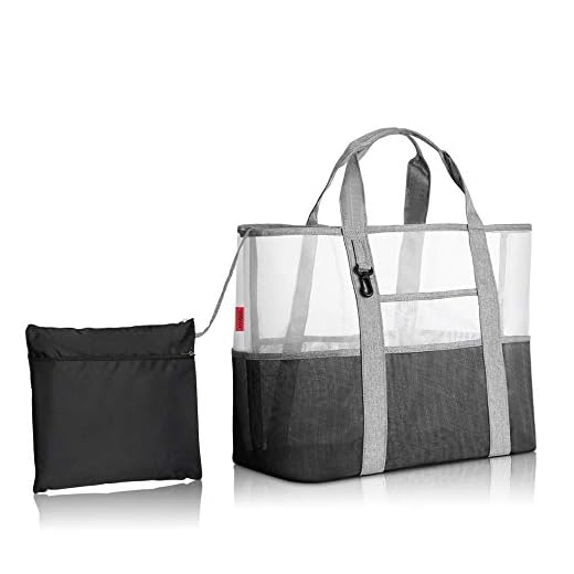 Återanvändbara shoppingväskor – superstora kassar resväska med 13 förvaringsfickor för resor återanvändbara nätprodukter, Grå, M, toteväskor