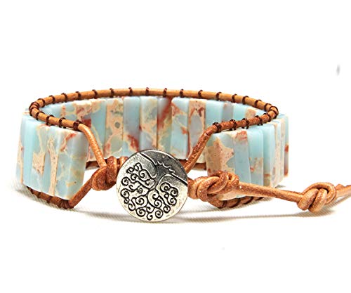 Image of 7 Chakra Bracelet Bohemian Handmade Leather Wrap Healing Protection Natural Stone Yoga Beaded Bracelets Boho Friendship Jewelry