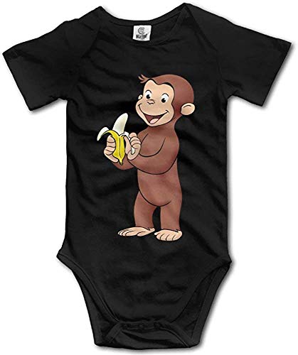 Migrater Newborn Clothes Curious George Eat Banana Vintage Funny Bodysuits Black