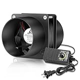GDSTIME Ventilateur Axial 80mm 12V DC Ventilateur de Conduit 80mm x 25mm 12V à Roulement à Billes 4500 tr/min Avec régulateur de vitesse pour PC