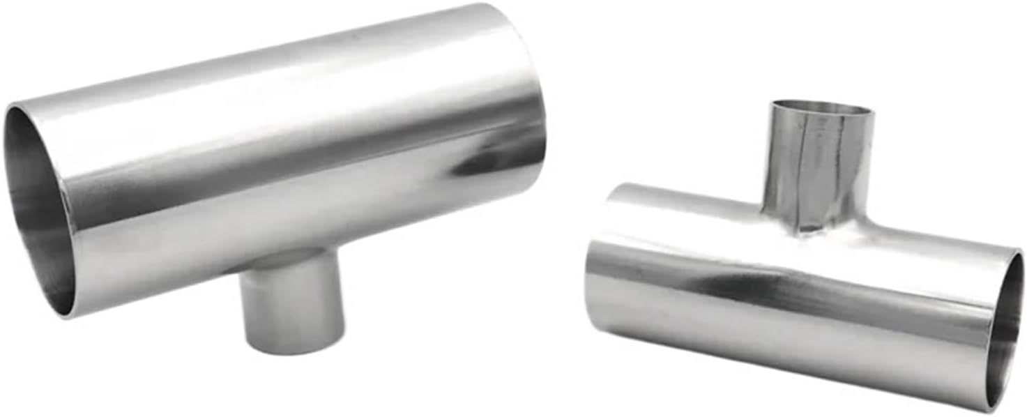 1pcs Tee 3 Way SS304 Stainless Steel 19mm To 102mm Pipe Outer Diameter Sanitary Butt Welded Tee Pipe Fitting Homebrew Beer(51mm-38mm-51mm)