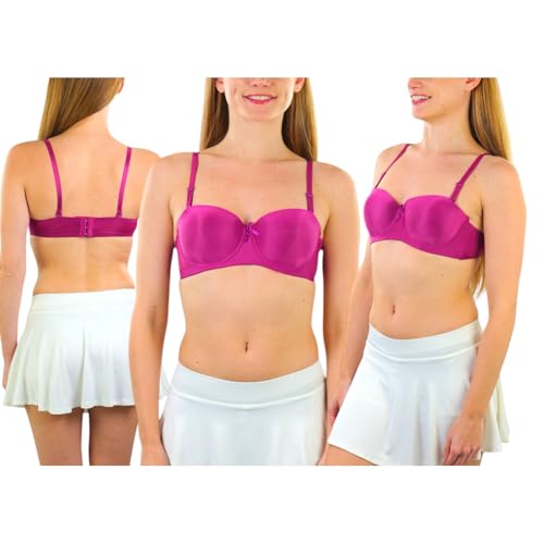 Image of ToBeInStyle Women's Pack of 6 Padded Assorted Styles Supportive Bras Cup Size - A to DDD