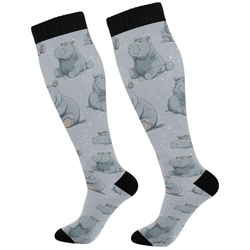 Image of Pigsaly Red White Polka Dot Womens Compression Socks Athletic Tube Sock Knee High Socks Outdoor Sport Socks