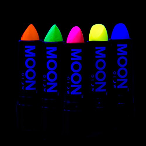 Moon Glow - Blacklight Neon Uv Lipstick 0.16Oz Intense Set Of 5 Colors – Glows Brightly Under Blacklights/Uv Lighting! #TOP1