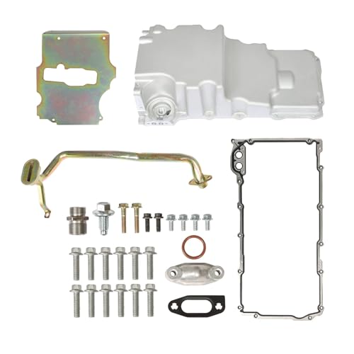 munirater Cárter de óleo de alumínio de baixo perfil retrô de substituição para LS1 LS2 LS3 6.2L 6.0L 5.3L 4.8L Camaro Firebird Ventura Nova F-Body G-body A-body 302-2