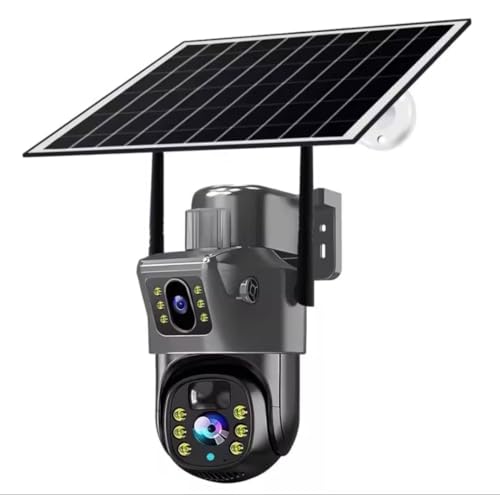 Image of DDLC 6MP Two Lens Solar Powered Outdoor Security Camera | 4G PTZ Camera for Home | Pan Tilt Zoom | Night Vision | Motion Detection | Solar Camera for Home Outdoor with Mobile App