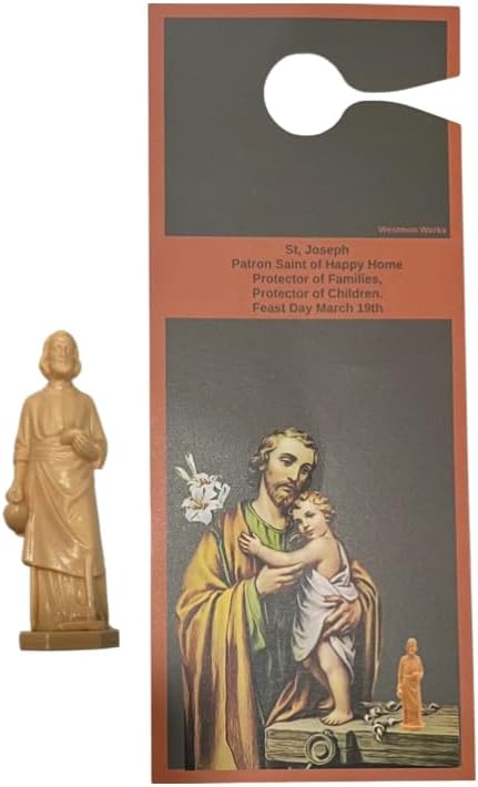 Miniatura 2 de St Joseph Home Selling Kit de colgador de puerta con recordatorio de oración y paquete de estatua de San José fabricado en los Estados Unidos