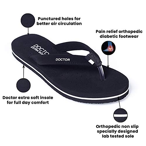 Image of DOCTOR EXTRA SOFT House Slipper for Women's Care Dr Orthopaedic Super Comfort Fitting Flat Cushion Chappal Flip-Flop for Ladies & Girl's