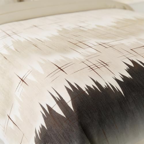 Image of LANE LINEN 100% Cotton Printed King Size Bedsheet - Light Beige