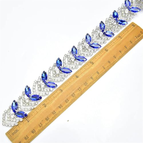 Ruban saphir œil de cheval strass feuille pour sublimer vos robes de mariée et soirées