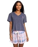 Pantalón corto de pijama estampado: los pantalones cortos de pijama con bolsillos cuentan con una cómoda cintura elástica con cordón de ajuste. Pantalones cortos para dormir en la parte superior del muslo