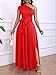 Women's One Shoulder A Line Flowy Maxi Dress for Prom Evening Gown Graduation 2025 Red 3XL