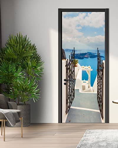 Door Sticker - Flfk 3D Door Mural Peel And Stick, Removable Self-Adhesive Ocean Door Wallpaper For Home Decor, 30.3 "W X 78.7 "L, Set Of 2 Sheets #TOP2