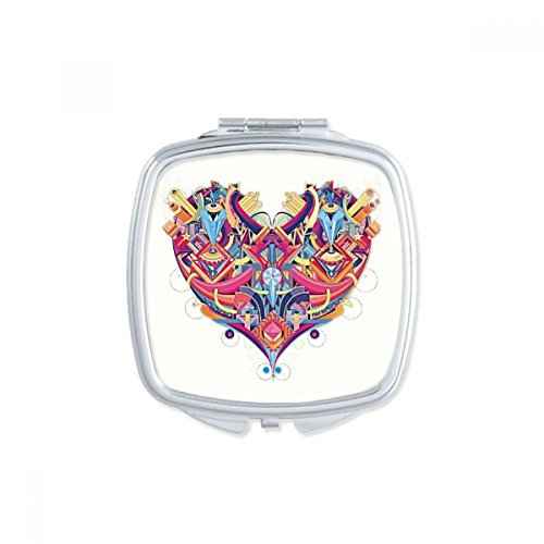 Miroir carré maquillage compact portable géométrique - 2