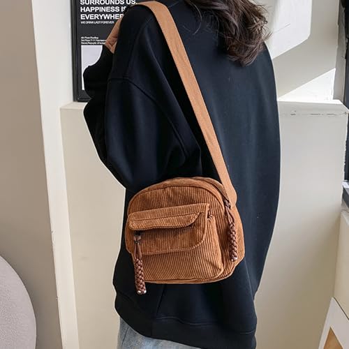 eYLun Women Crossbody Bag Mini Cute Purse Shoulder Bag Corduroy Aesthetic Small Adjustable Wallet Bag4