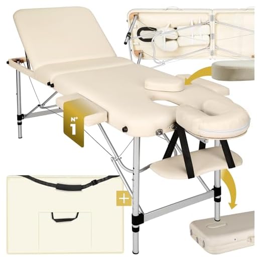 TecTake® - Mesa de Masaje Plegable Profesional con 3 Zonas de Aluminio cosmético, Cama de Masaje, Mesa estética, Tatuaje, portátil, con Reposo, Incluye Funda de Transporte