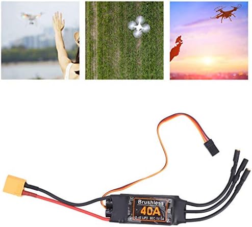Brushless ESC, 40A Brushless ESC Speed Controller 5V/3A BEC Output for RC Drone Airplanes Accessory