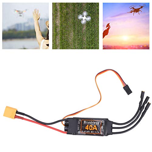 Brushless ESC, 40A, 5V / 3A BEC-Ausgang, XT60 Stecker, Eletronic Speed ​​Controller, für 2-4S Lipo, RC Flugzeuge Drohnen Zubehör