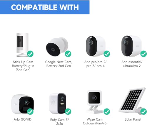 OLAIKE Smart Home Adjustable Indoor/Outdoor Metal Wall Mount (2 Pack) for Ring Stick Up Cam Wired/Battery & Indoor Cam, Eufy Cam E/2/2C, Wyze Pan v3, SimpliSafe Outdoor Security Camera, Black - Thumbnail 4