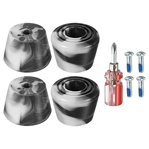 PATIKIL Roller Skate Toe Stops with Screwdriver, 2 Pair 82A Rubber Brake Stoppers Block for Roller Skate Accessories Replacement, Mixed Black White
