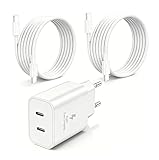 【Chargement super rapide USB C de 45W】: Ce chargeur rapide USB C dispose de normes de sortie de 5 V/3 A et d'un connecteur de charge USB C pour iPhone avec câble USB C à USB C de 2M/3M et offre une vitesse de charge rapide pour la série iPhone / iPad et tout type d'appareil C. La vitesse est trois fois plus rapide que celle du chargeur d'origine. En état actif, il faut environ 30 minutes pour passer de 0 % à 60 %.