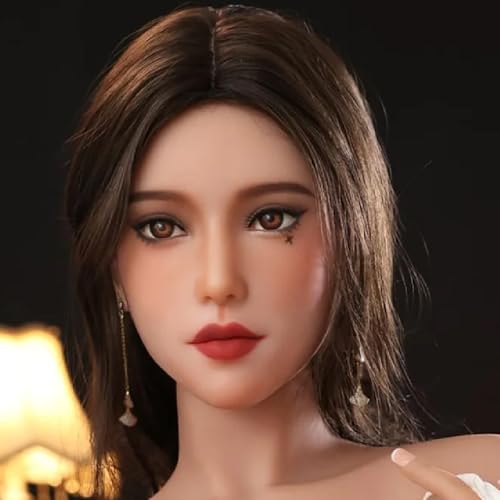 Full Size Female Sex Toy Sex Dolls Lifelike Silicone Female Face Love Doll Built-in Oral Channel Life Like Male Masturbator with Eyeballs Hair Wig Makeup Toy for Men Pleasure 7LB - Image 3