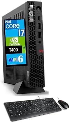 Lenovo ThinkStation Workstation Mini Desktop (Intel i7-14700, T400 4GB, 8GB DDR5, 256GB PCIe SSD, WiFi 6, Bluetooth 5.3, 300W PSU, RJ-45, 3 mini Display Port, Win 11 Pro) (Renewed)