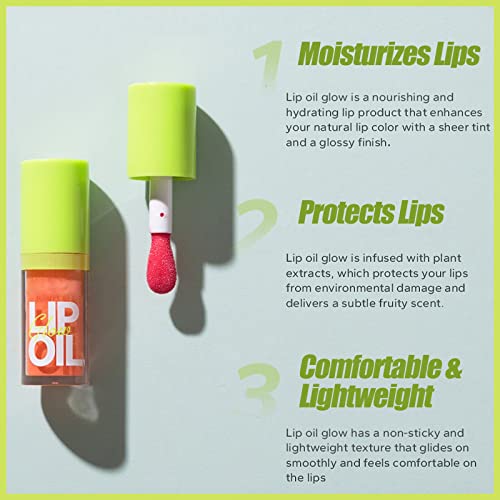 Mielikki Moisturizing Hydrating Lip Glow Oil, Hydrating Lip Plumper, Transparent Plumping Lip Gloss, No-Sticky, Long-Lasting, Shiny Tinted For Lip Care, 104 Love #TOP2