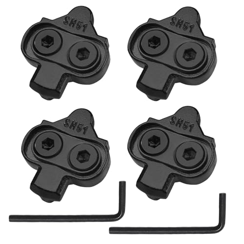 Mtuiewo 2 Pairs Bike Cleats Compatible with Shimano MTB SPD Pedals SH51 Single-Release Bike Cleats Replacement Part for SPD Cleats Cycling Shoes with 2 Hexagonal Wrenchs