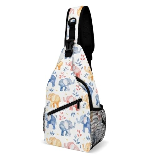 Mochila tipo crossbody ajustable con diseño floral miniatura 1