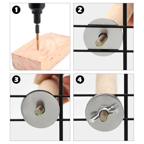 Image of Bird Cage Screws, Bird Perch Screws, Nuts and Make Bird Perches, Stand Platform Accessories for Fixing Pet Cage, Playground Perch, Food Feeder (20, 5cm(1.9inch))