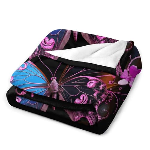 Couverture flanelle douce motif papillon pour des nuits sereines - 4