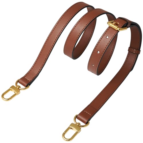 Image of Vachetta Genuine Leather Adjustable Genuine Leather Crossbody Straps Replacement (Caramel (Caramel Thread))