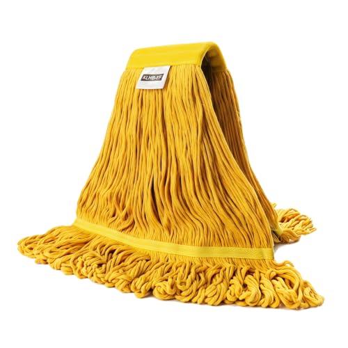Image of Mop Head Replacement,Commercial Mop Heads,Cotton Washable Industrial Mop Head,6 Inch Heavy Duty Mop Heads,Wet Industrial Cleaning Mop Head for Home,Industrial and Commercial Use Clean（Yellow）