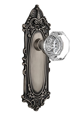 Nostalgic Warehouse Victorian Plate with Waldorf Knob, Privacy - 2.375", Antique Pewter