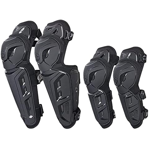 SCOYCO 4pcs Motorcycle Knee Shin Guards Elbow Guard Pads for Men Anti-slip 2 in 1 Protector Adjustable Powersport Protection Armor Motocross Racing Protective Gear Cover