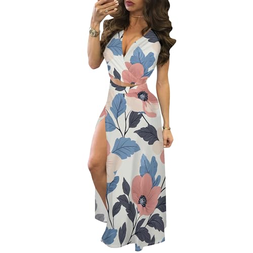Image of MESLIMA Two Piece Dresses Sets for Women Summer Boho Maxi Dresses