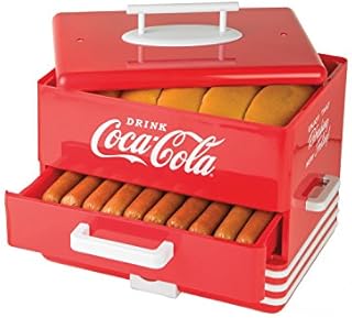 Nostalgia Extra Large Diner-Style Coca-Cola Hot Dog Steamer and Bun Warmer, 24 Hot